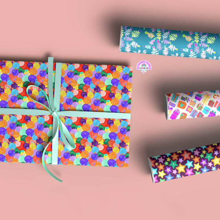 A Bundle of Baubles Christmas Wrapping Paper Sheets