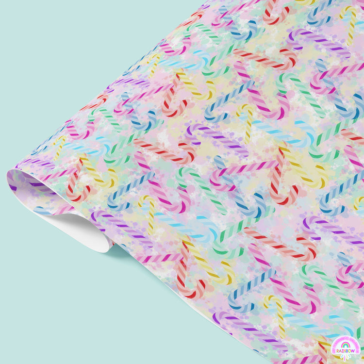 Candy Cane Christmas Wrapping Paper Sheets