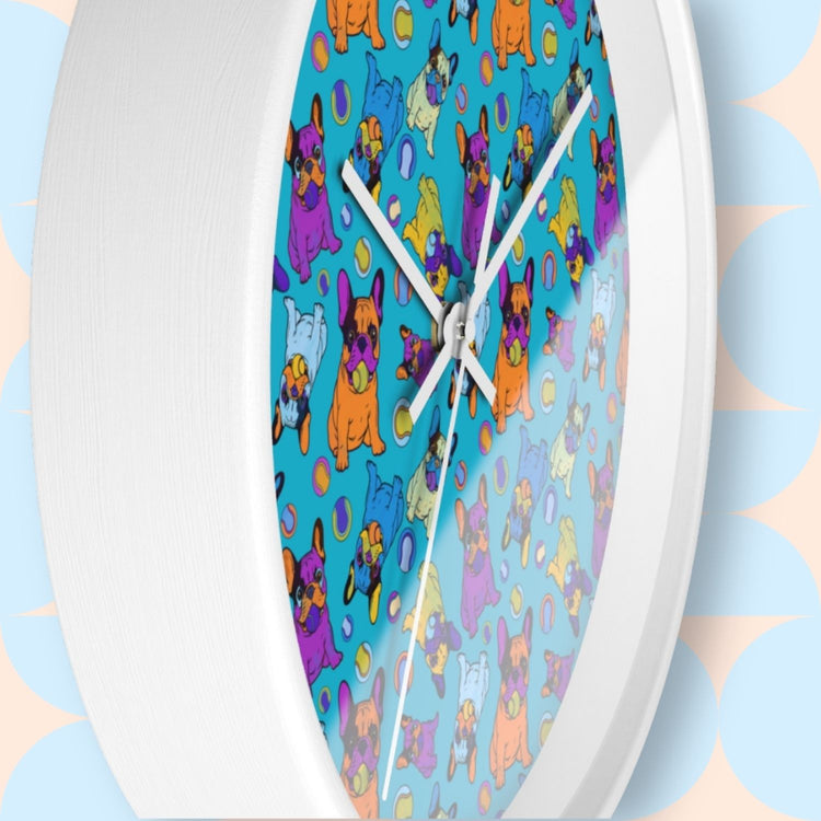 Frenchie Fetch, Set, Match Wall Clock