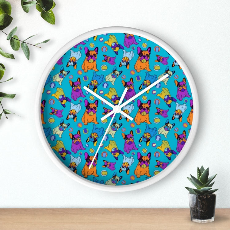 Frenchie Fetch, Set, Match Wall Clock
