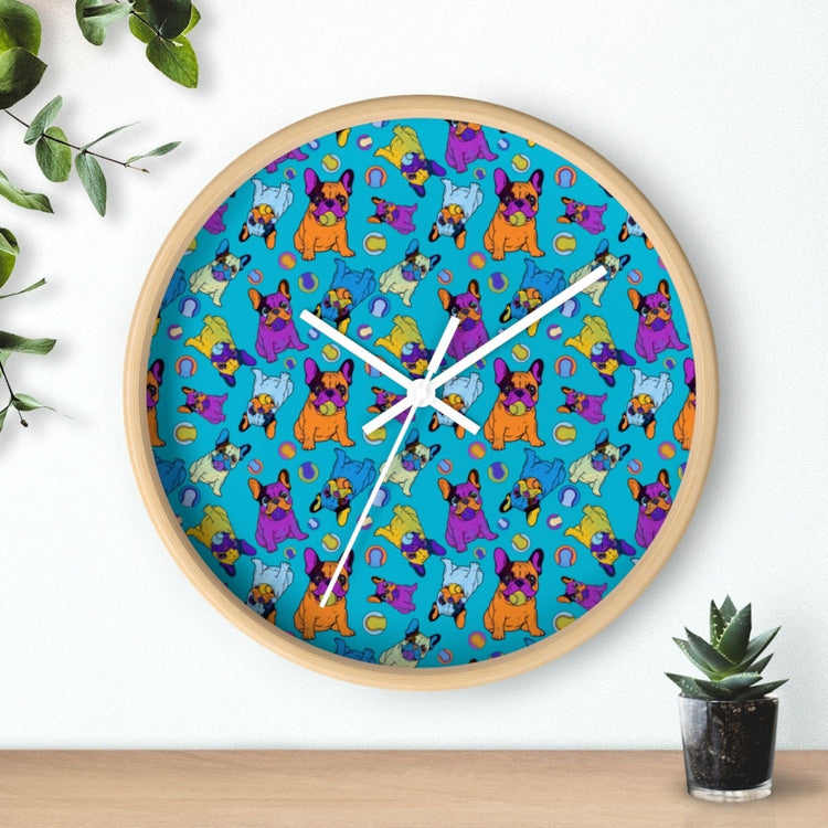 Frenchie Fetch, Set, Match Wall Clock