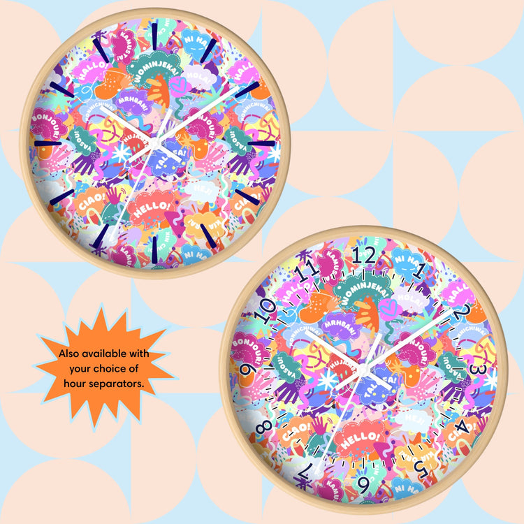 Hello! Wominjeka! Wall Clock