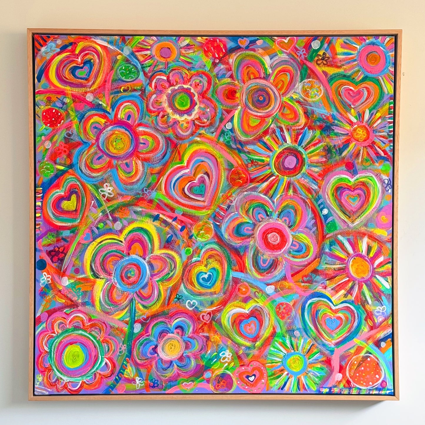 Love In Neon Framed Original Painting