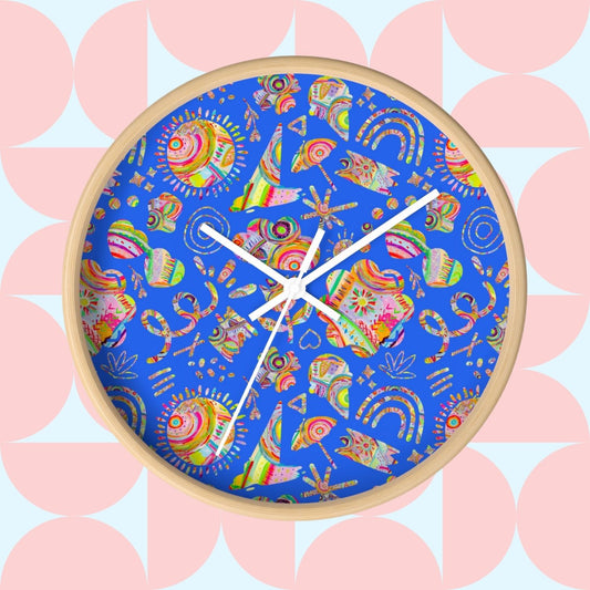 Blue Summer Sorbet Wall Clock