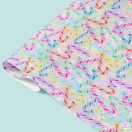 Candy Cane Christmas Wrapping Paper Sheets