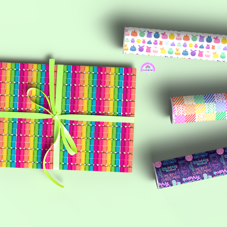 Colourful Crackers Christmas Wrapping Paper Sheets