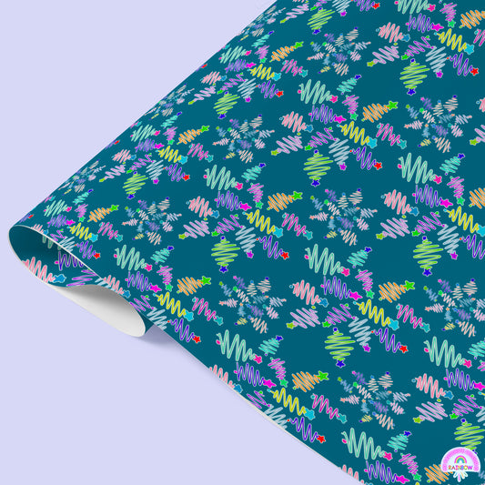 Xmas Tree Snowflake Christmas Wrapping Paper Sheets