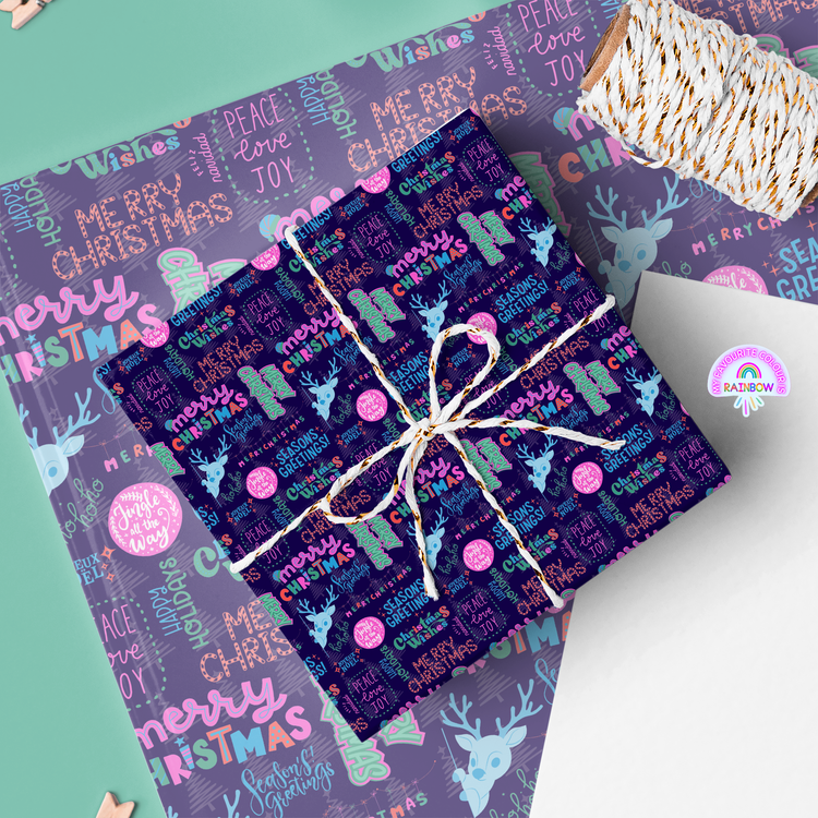Merry Joy to the Seasons Wrapping Paper Sheets