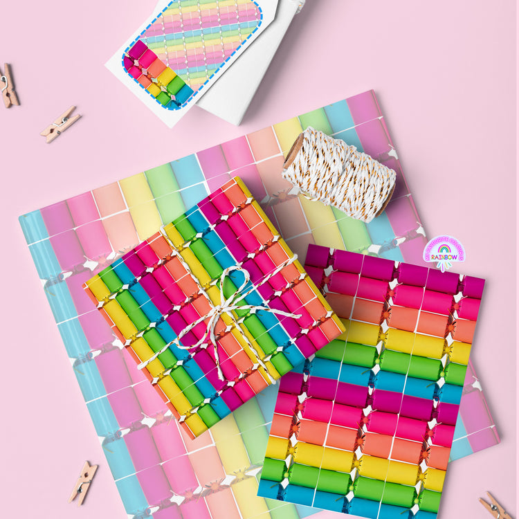 Colourful Crackers Christmas Wrap Set