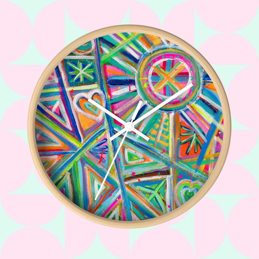 Geometric Rainbow Wall Clock