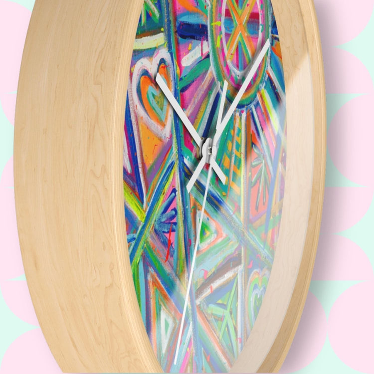 Geometric Rainbow Wall Clock