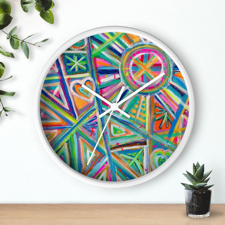 Geometric Rainbow Wall Clock