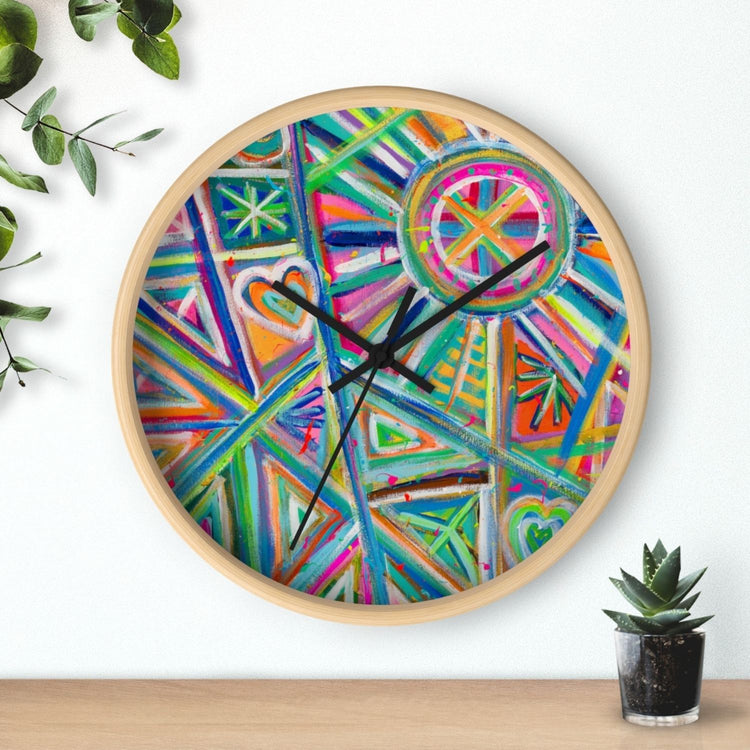 Geometric Rainbow Wall Clock