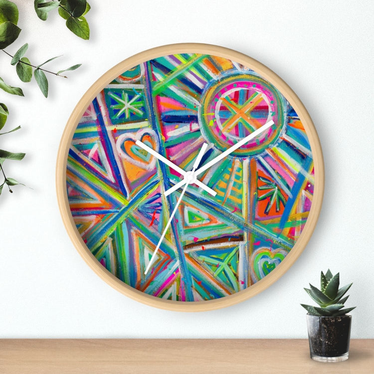 Geometric Rainbow Wall Clock