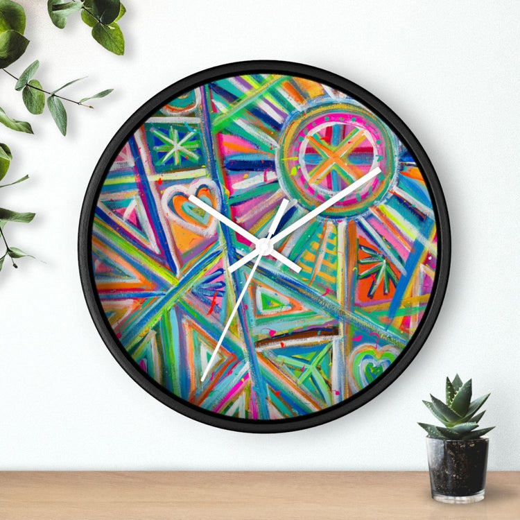 Geometric Rainbow Wall Clock