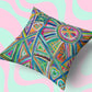 Geometric Rainbow Cushion