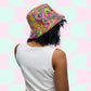 Geometric Rainbow/Love in Neon Reversible Bucket Hat