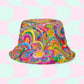 Geometric Rainbow/Love in Neon Reversible Bucket Hat