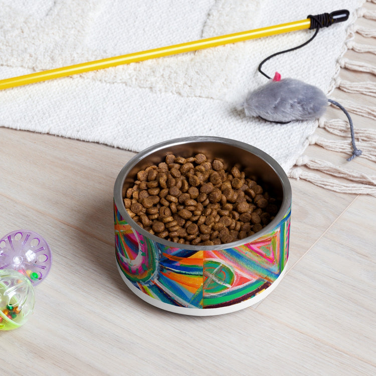 Geometric Rainbow Pet Bowl