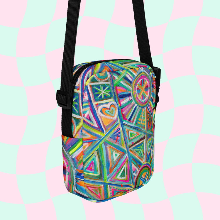 Geometric Rainbow Mini Crossbody Bag