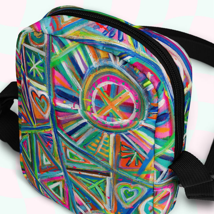 Geometric Rainbow Mini Crossbody Bag