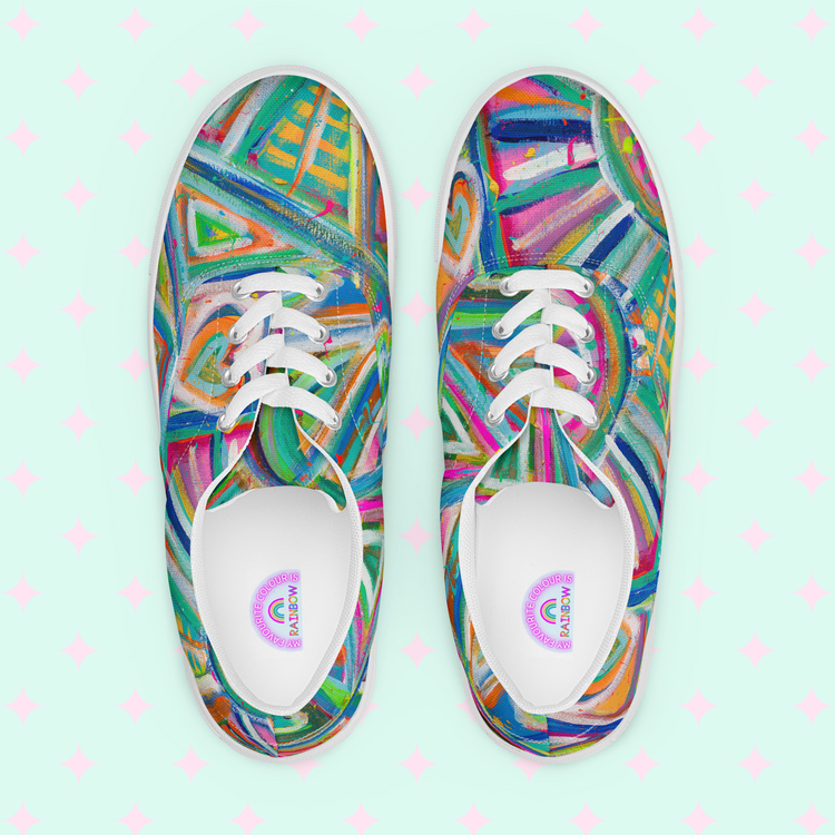 Geometric Rainbow Canvas Sneakers