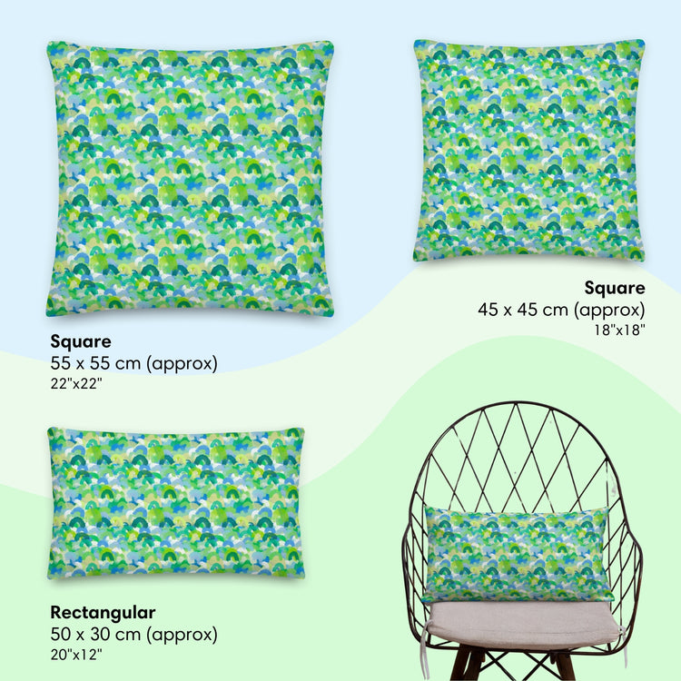 Green Rainbow Cushion