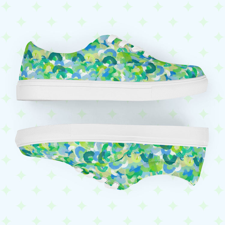 Green Rainbow Canvas Sneakers