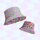 Heart Attack/Watercolour Rainbow Reversible Bucket Hat