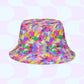 Heart Attack/Watercolour Rainbow Reversible Bucket Hat