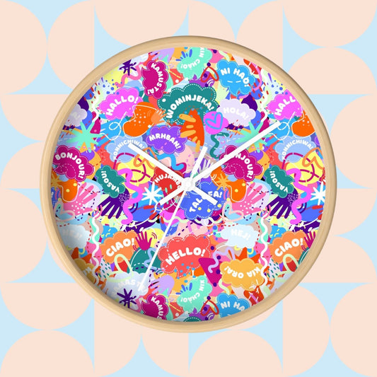 Hello! Wominjeka! Wall Clock