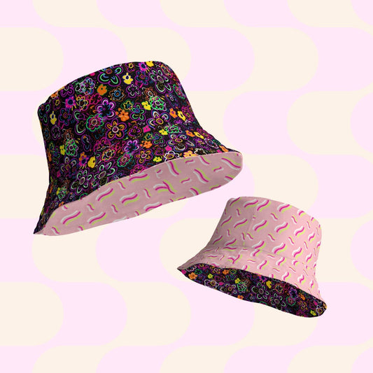 In the Midnight Garden/Iced Vovo Reversible Bucket Hat