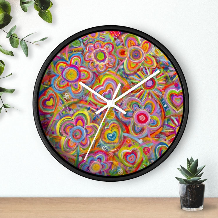 Love in Neon Wall Clock