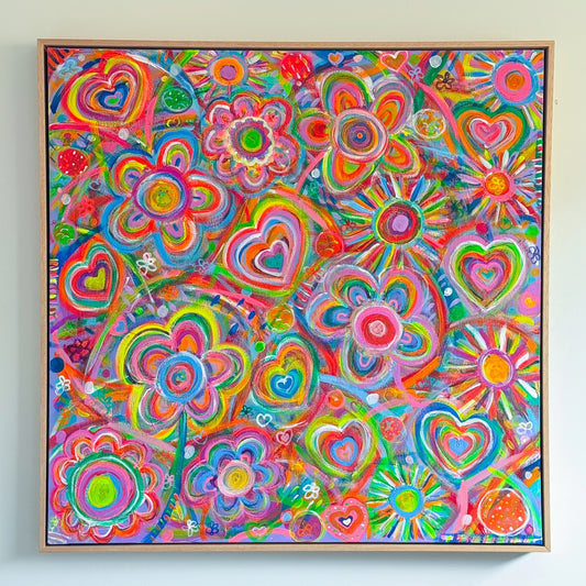 Love In Neon Framed Original Painting