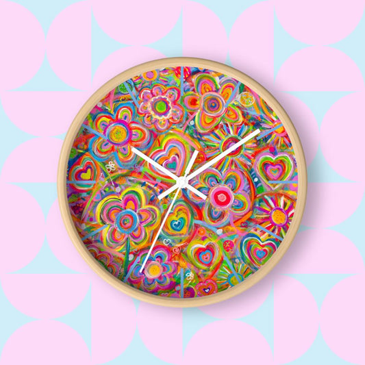 Love in Neon Wall Clock