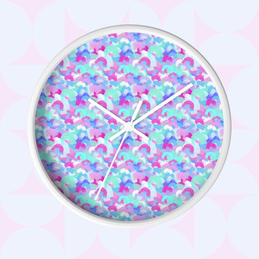 Pastel Rainbow Wall Clock