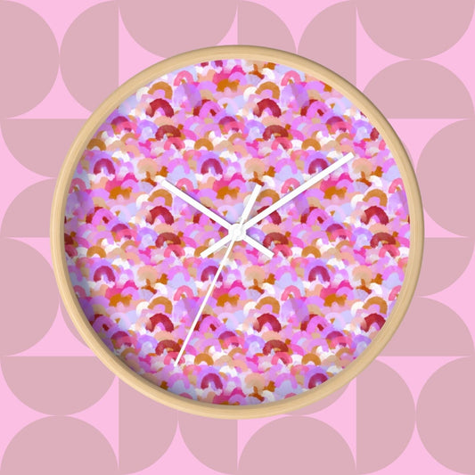 Pink Rainbow Wall Clock