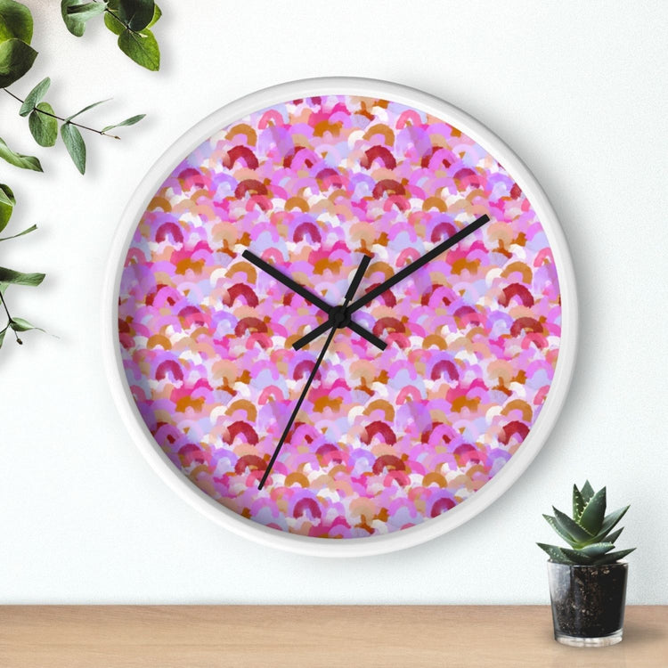 Pink Rainbow Wall Clock