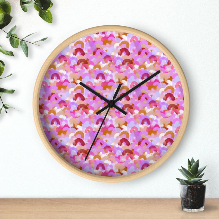 Pink Rainbow Wall Clock