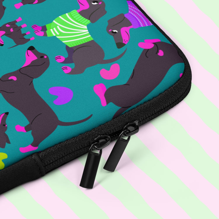 Silly Sausages Laptop Sleeve – Green