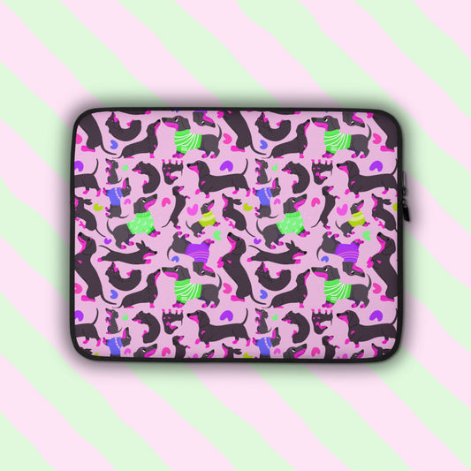 Silly Sausages Laptop Sleeve – Pink