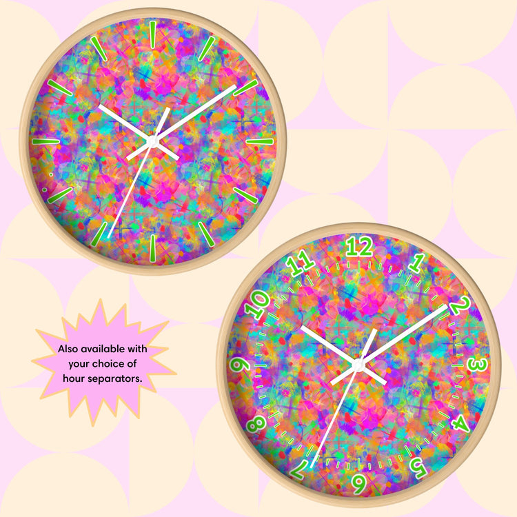 Splotches and Crosses Wall Clock