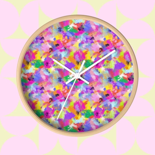 Watercolour Rainbow Wall Clock