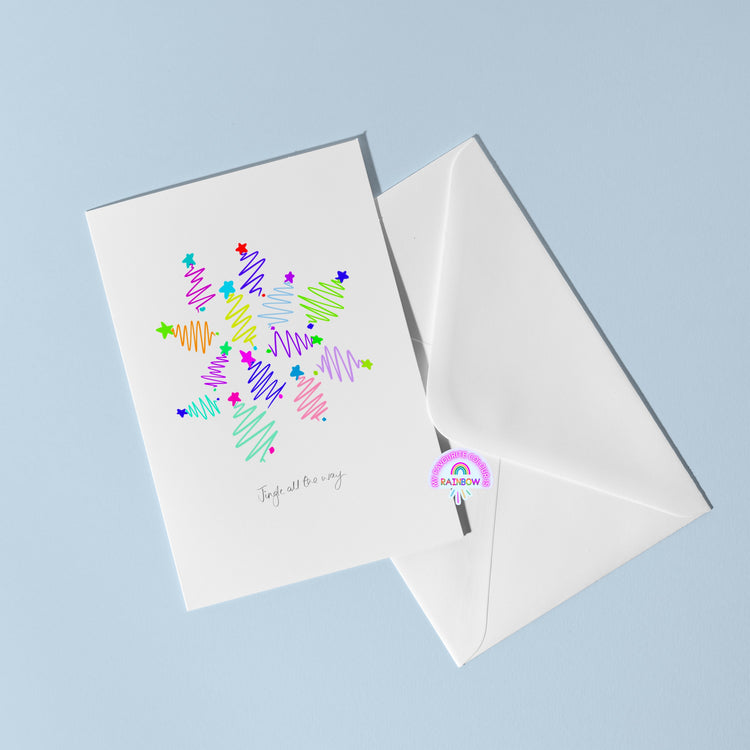 Xmas Tree Snowflake Christmas Card